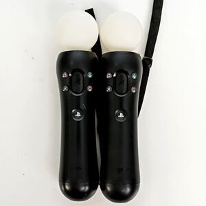 Sony PlayStation Move Motion Controllers Two (2) (CECH-ZCM2U) Black-TESTED/WORKS